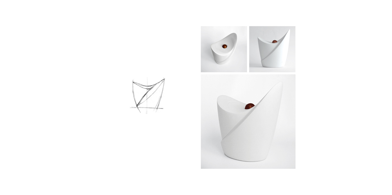  Untitled   28x20x17   Non enamelled porcelain Mahogany